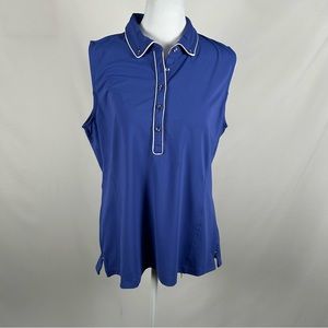 Fairway and Greene Golf Blue Polo Sleeveless Size Large
